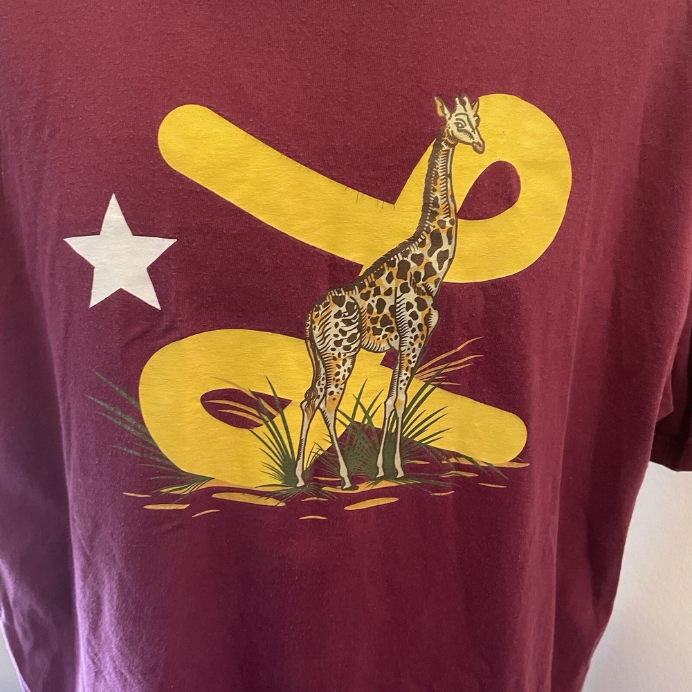 LRG Lifted Research Group Script Giraffe Tee T-shirt Crewneck Red‎  Size XL